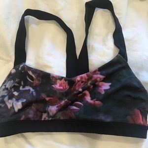 black floral lululemon bra